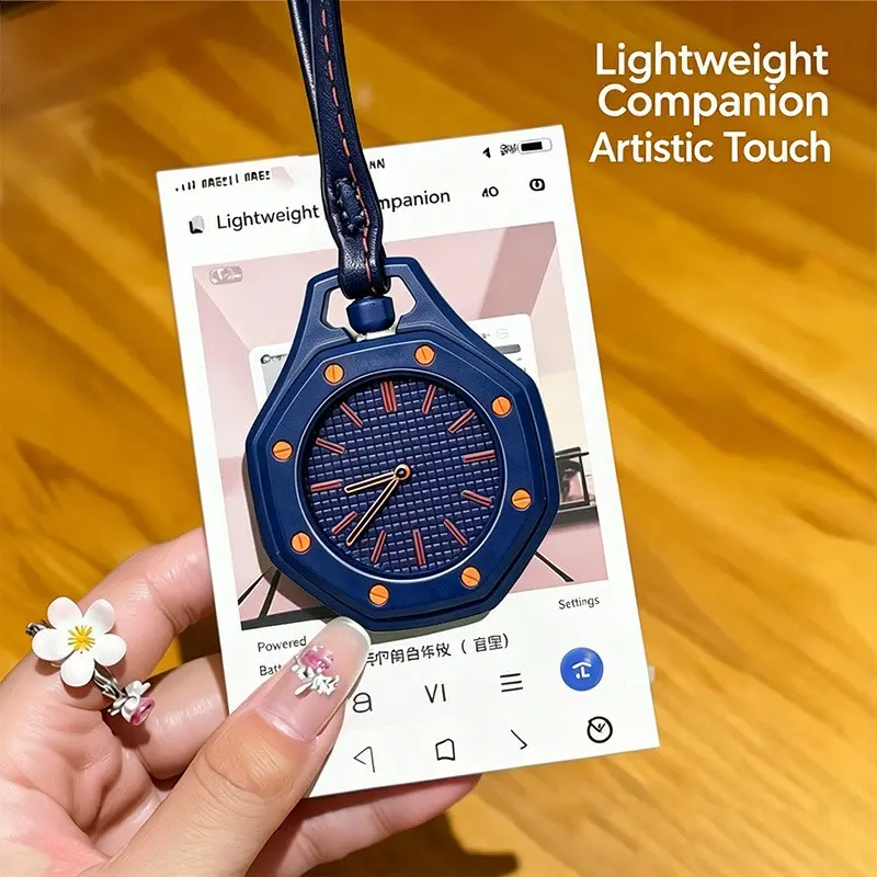 2026 New Minimal Luxury Octagon Pocket Watch Dopamine Candy Tone Pendant Quartz Watch For Men Women Daily Wear