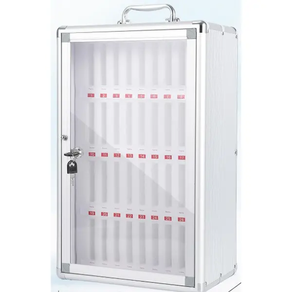 Secure 24/36-Slot Cell Phone Locker Box – Aluminum Alloy, Wall-Mounted or Portable – Lockable Storage Cabinet with Handle & Key Lock – Organizer for Office, learning space, Study Room, Gym