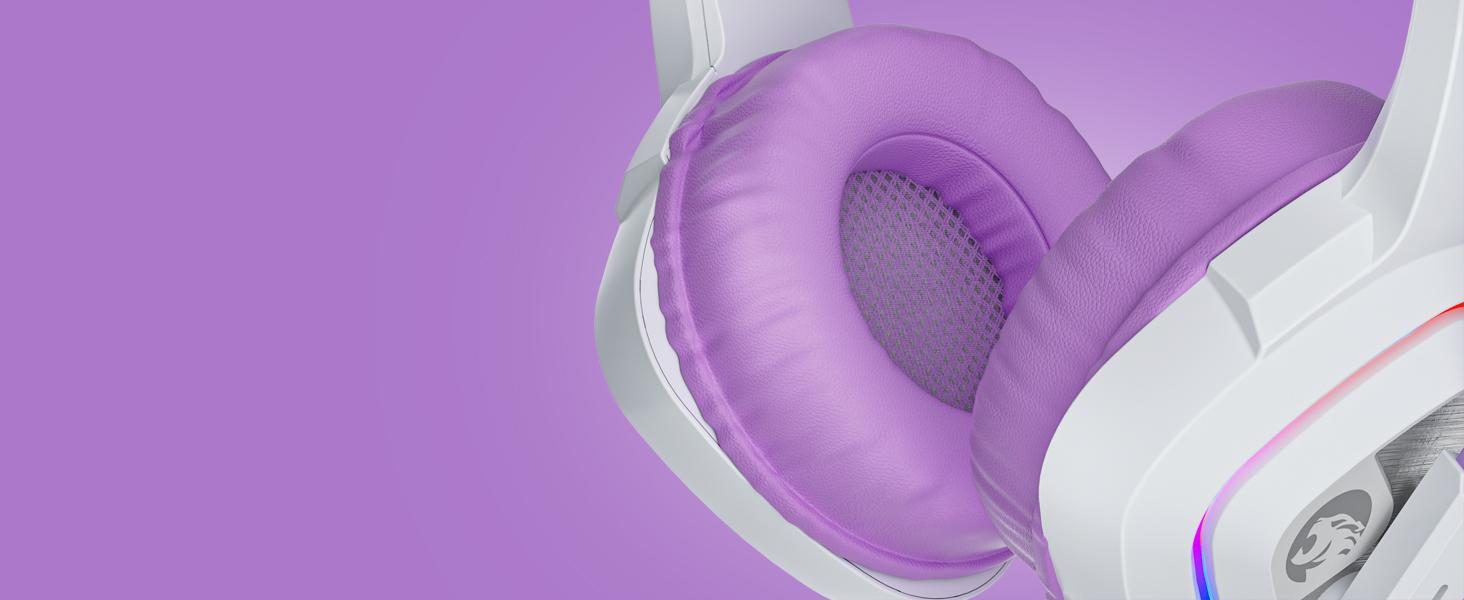 Purple Gaming Headset for PC, PS4, PS5, Xbox One, Xbox Series S/X, Switch, Noise Canceling Microphone, Stereo Surround Sound, 3.5mm Wired Gaming Headphones