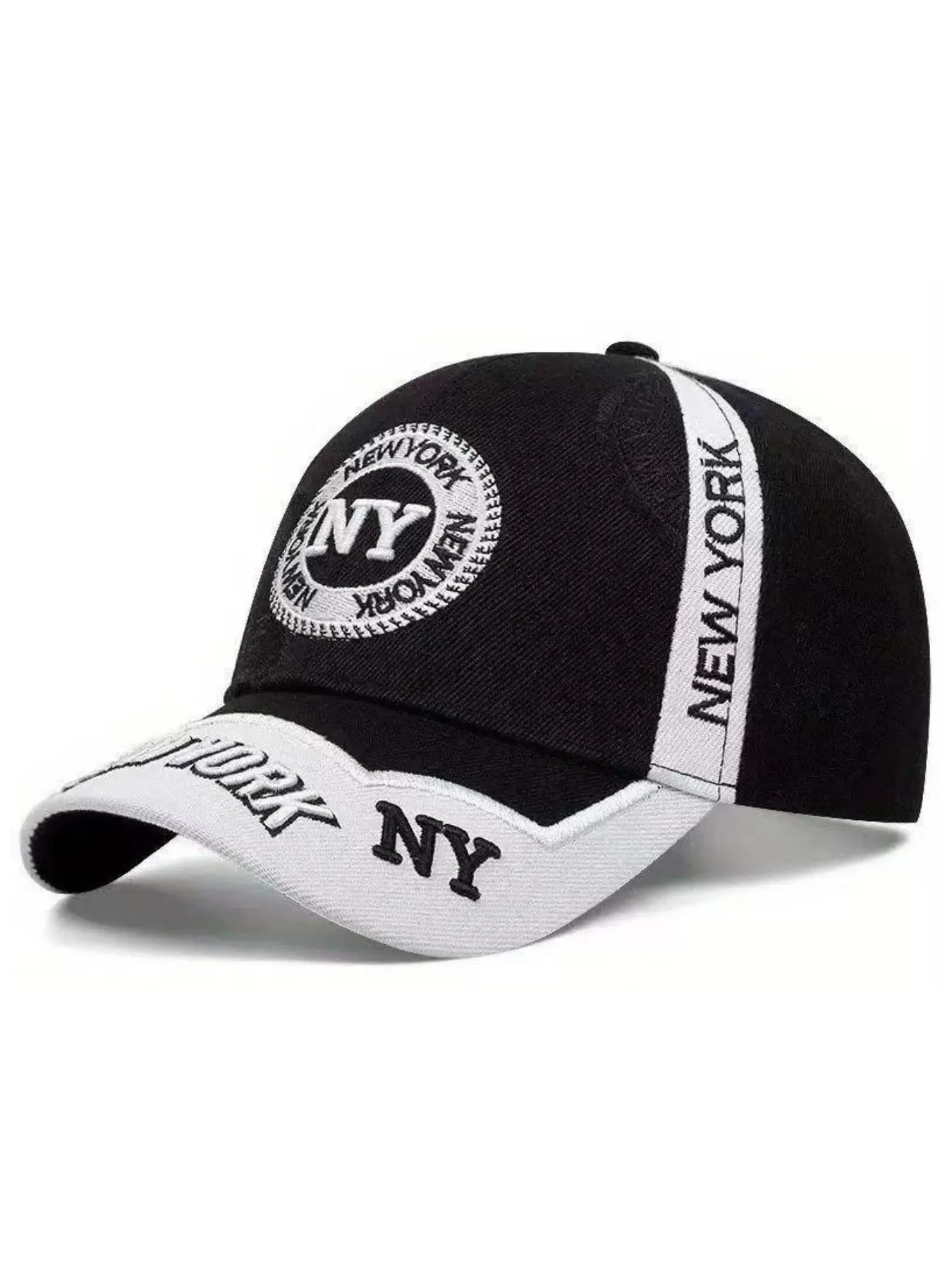 Embroidered NY baseball cap, NEW YORK letter duckbill cap, adjustable sun protection, unisex, high-quality, suitable for outdoor sports, leisure travel, and beach vacations, Adjustable Snapback Cap, quality caps