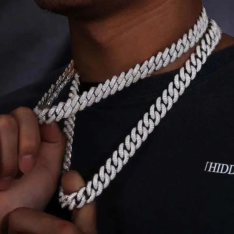 Iced Out 4rows 16mm Vvs Moissanite Miami Cuban Link Chain Pass Diamond Tester Gra Hip Hop 925 Sterling Silver Bracelet Iced Out 4rows 16mm Vvs Moissanite Miami Cuban Link Chain Pass Diamond Tester Gra Hip Hop 925 Sterling Silver Bracelet