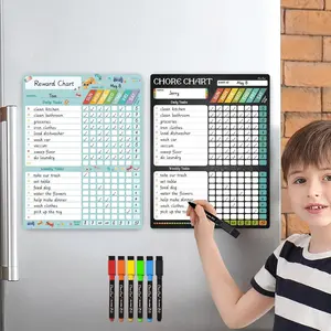 Dry Erase Chore Chart - 8.5"x11" Behavior Responsibility Chore Board,  Chart for , Teenagers - 6 Extra Fine Point Markers Included - Shipped Flat