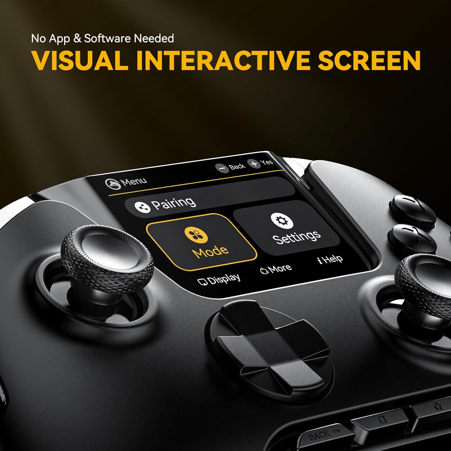 One Interactive Screen Gaming Controller for PC// 2/iOS/Android,Hall Effect Stick & Trigger,RGB Lighting,Remappable Buttons,1800mAh with Dock (Black) One Interactive Screen Gaming Controller for PC// 2/iOS/Android,Hall Effect Stick & Trigger,RGB Lighting,Remappable Buttons,1800mAh with Dock (Black)