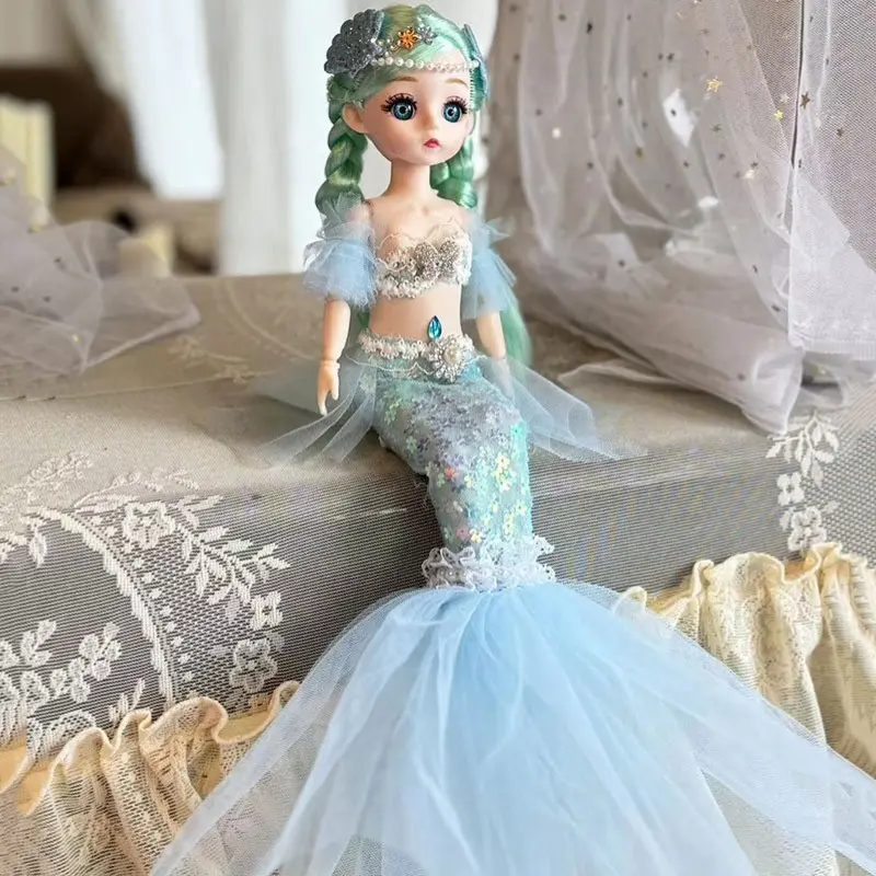 30cm Changeable Dress Mermaid Princess Doll Toy Gift Set, Christmas Present, Kids' Fashion Playset, Perfect Holiday Gift, Dress Up Doll