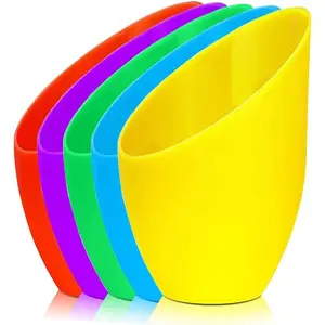 5 Pack Plastic Lampshade, 5.7 inch High, 4.1 inch Diameter, 1.65 inch Fitter, Replacement Plastic Lamp Shade for LED Floor Lamp [5colors]
