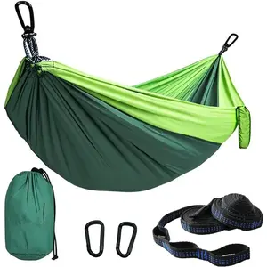 Camping Hammocks, Double & Single Hammock with Tree Straps,Portable Lightweight Parachute Nylon Camping Gear for Outside Hiking Beach Backpack Survival Travel- Up to 400lbs