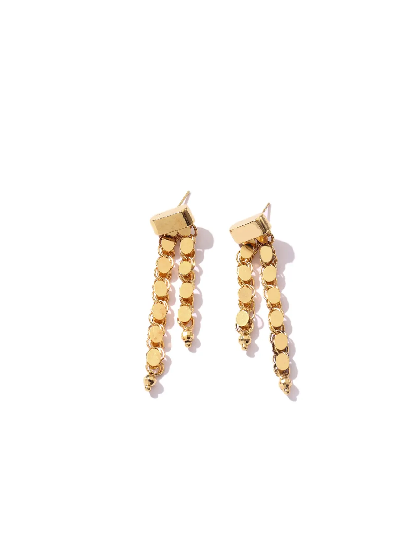 French Luxury Multi-Layer Round Disc Fringe Earrings, Long Dangle Sequin Studs, Perfect for Women's Daily and Party Wear