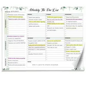 Weekly To Do List Notepad with 52 Tear Off Sheets(8.5"*11")- Undated Weekly Desk Planner for Women & Man,Work and Home-Serene Green