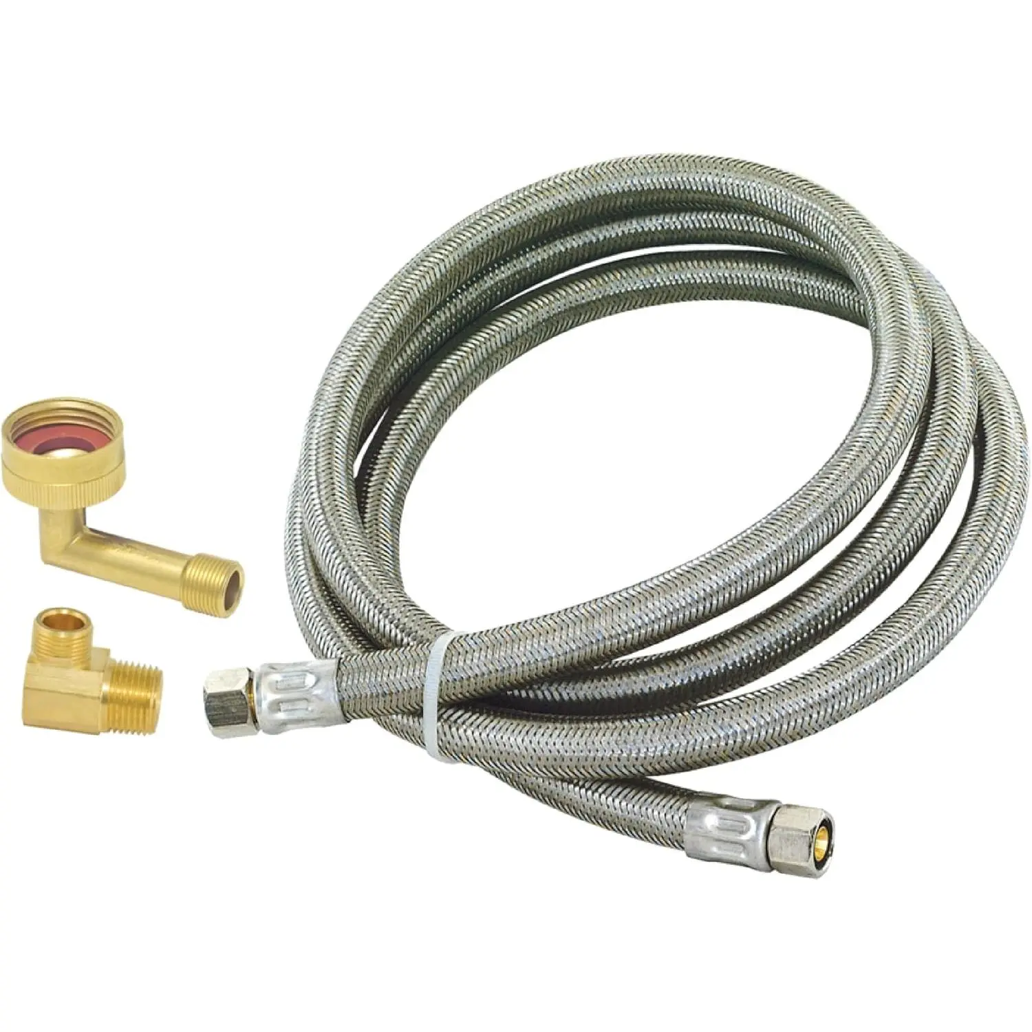 5 Ft. Dishwasher Installation Kit, Braided Stainless Steel Supply Line with 3/8 Inch Compression Ends, 41041
