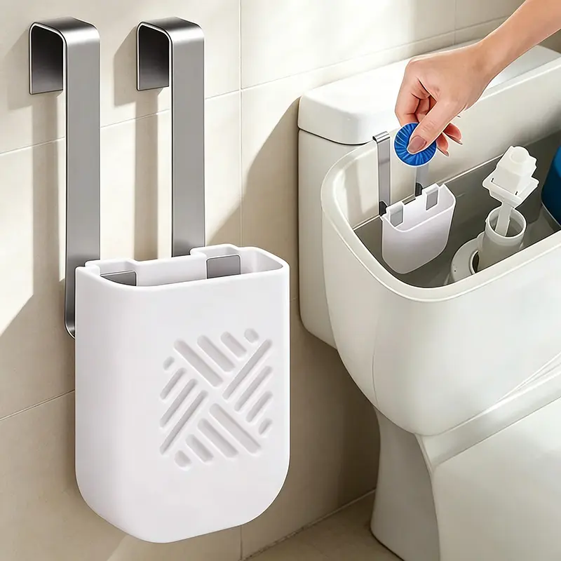 Toilet Tank Cleaning Tablet Holder & Bleach Tablet Tray - Hanging Toilet Cleaner Carrier and Bleach Tablet Dispenser; Prevents Residual Contamination in the Tank; Toilet Water Treatment Accessory