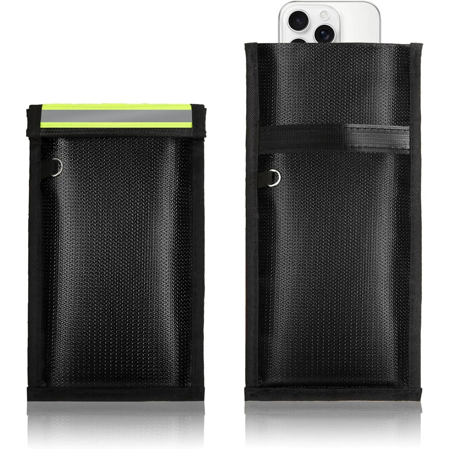 2 count Faraday Bags for Phones, Anti- Faraday Pouch | Faraday Phone Case with Reflective Strip, Blocks 5G, WiFi, GPS, RFID &