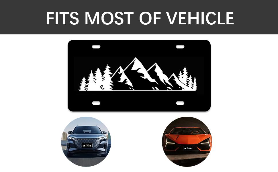 Black Mountain Topographic Front License Plate 6x12 – Peak Contour Map Vanity Tag for Car Truck SUV – Outdoor Hiking Gift with 4 Holes