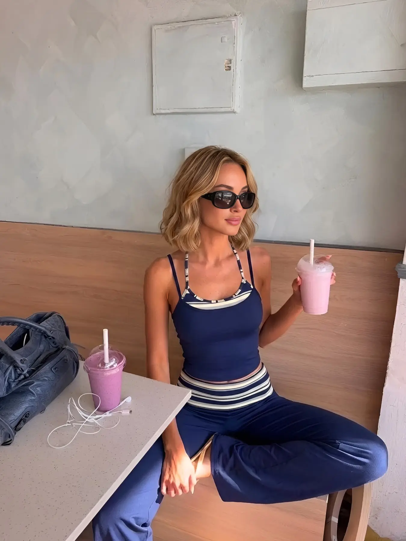 Women's New Trendy Chic Striped Sleeveless Cami Set, Casual Slim-Fit Long Pants, Comfortable Lightweight for Daily Wear
