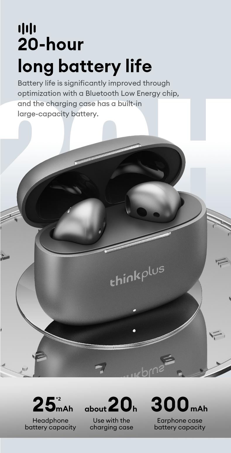 thinkplus LP30 PRO Bluetooth earbuds semi-in-ear true wireless earbuds Bluetooth 5.4 long battery life suitable for running music calls noise cancellation for lenovo lp40pro