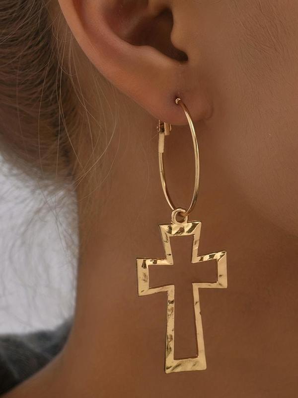 Trend Cross Design Dangle Earrings, 1 Pair Vintage Trendy Dangle Earrings, Chic Gorgeous Jewelry As Gift for Girlfriend