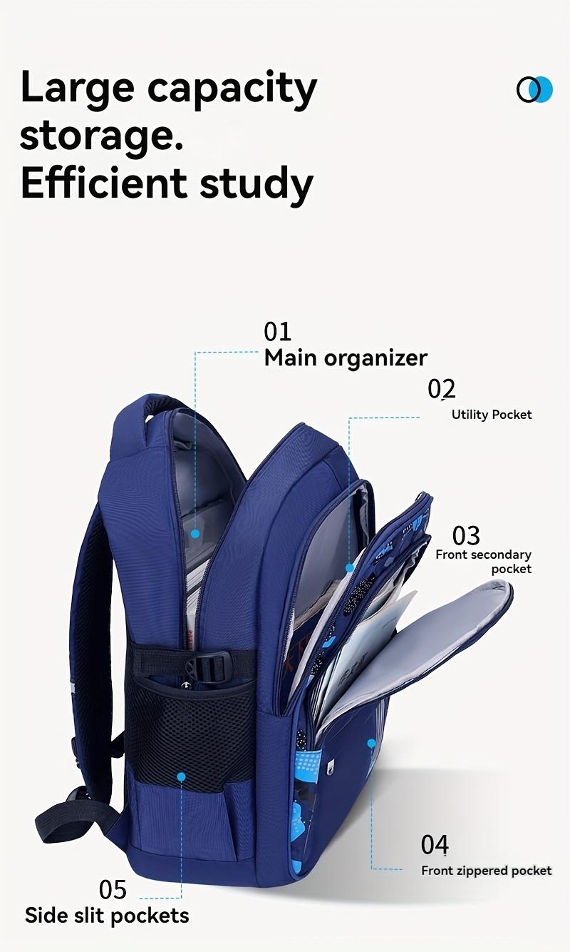 New Style Elementary School Backpack for Boys, Grades 1-3-6, Ages 6-12, Lightweight Casual Children's Shoulder Bag, Large Capacity Student Backpack