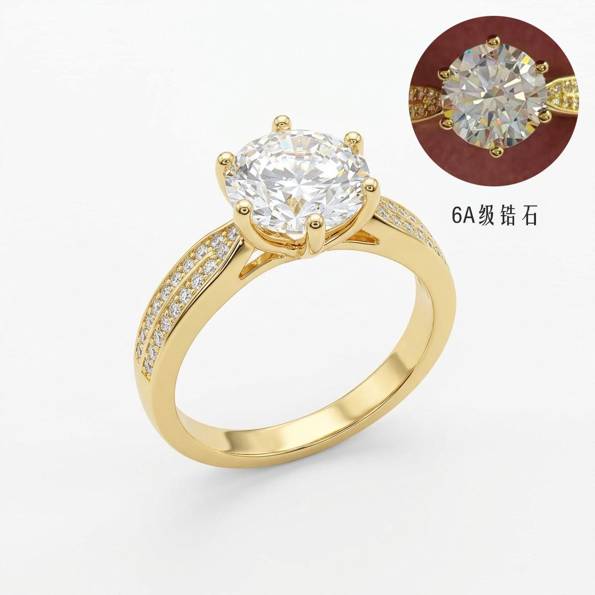 Elegant Golden Cubic Zirconia Ring Set for Women, Shiny Round Solitaire Bridal Stack Ring, Sparkly Wedding Engagement Anniversary Jewelry Gift for Her