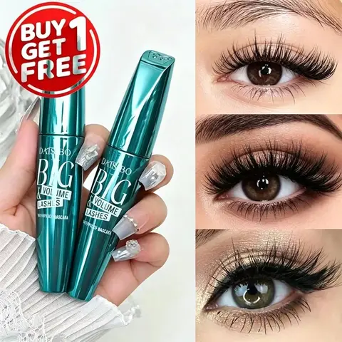 Buy 1 Get 1 Free - Black Fiber Mascara, Volumizing Lengthening Mascara, thick, curly, long lashes, waterproof, clump-free, highly pigmented, smudge-proof, long-lasting lash booster, suitable for all skin types