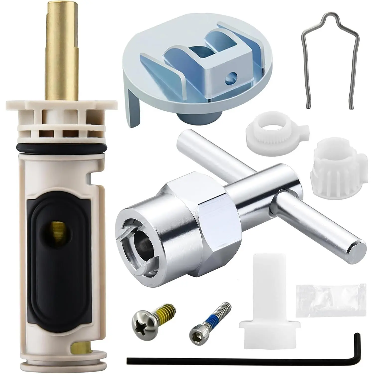 Shower Cartridge, Compatible with Moen 1222 Replacement Cartridge with Removal Tool, for Moen Posi Temp Shower and Tub Facuet Valve Repair, Fix Leaks, Drips, Temperature Issue, Stiff Handle