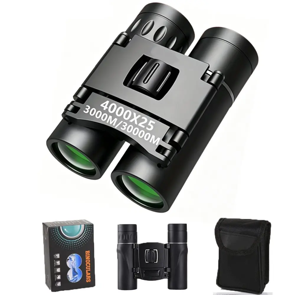 4000x25 Travel Binoculars, Ultra-Light Portable, Full Optical Lens, Clear View, Ideal for Scenic Drives, Bird Watching, Theater Shows, Outdoor Binoculars