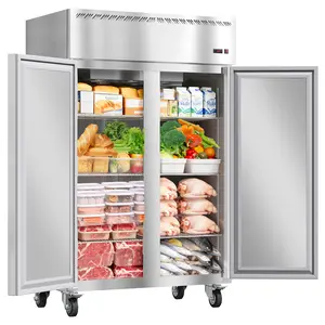 48" 36Cu.Ft Commercial Reach-In Beverage Cooler, Double Door with Fan Cooling & Auto Defrost, 6 Adjustable Shelves for Bar Restaurant Retail