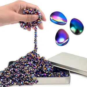 Metal Fidget Toys for Teen Boys Girls Adults - Squishy Squeeze Stress Relief Gadgets, Quiet Office Desk Sensory Toy for Autism ADHD, 500Pcs Fidget Beads Stones Ferrite Putty Gift