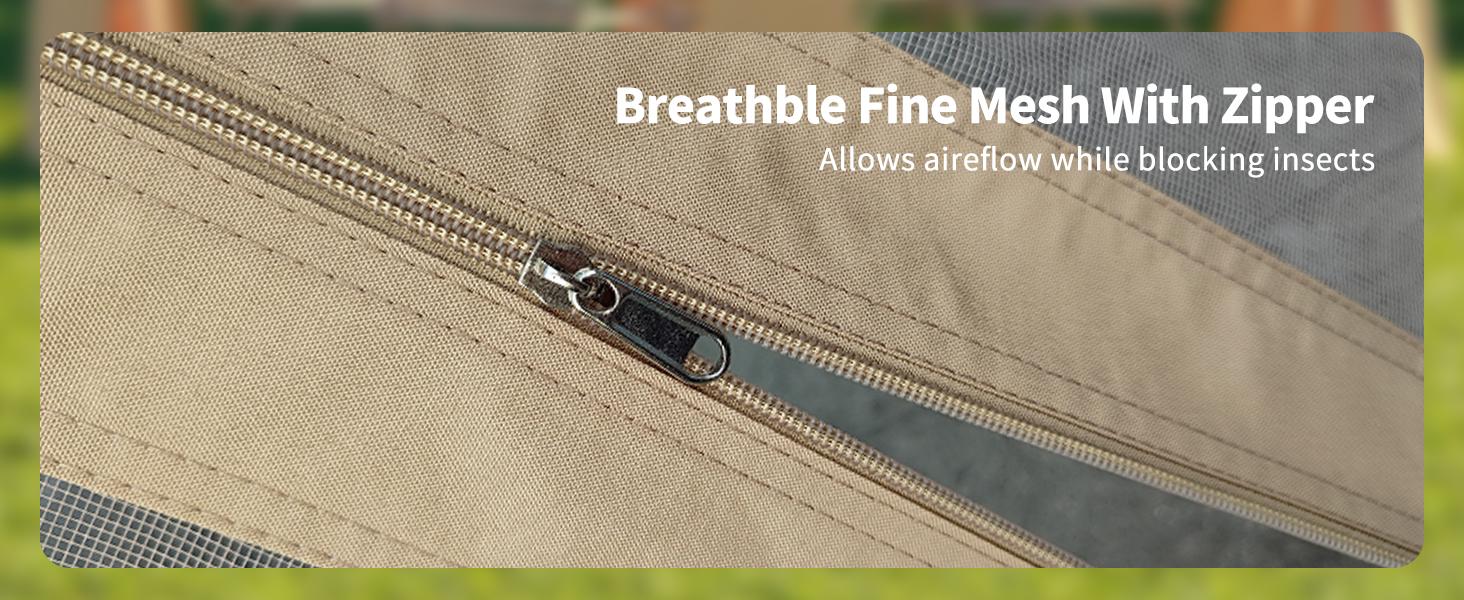 13x13FT Pop-Up Gazebo, Hexagonal Outdoor Canopy Tent with Mosquito Netting, Dual Vent Roof Awning with 6 Sided Sun Shelter, UV Resistant Height Adjustable for Patio, Backyard - Light Khaki + Beige