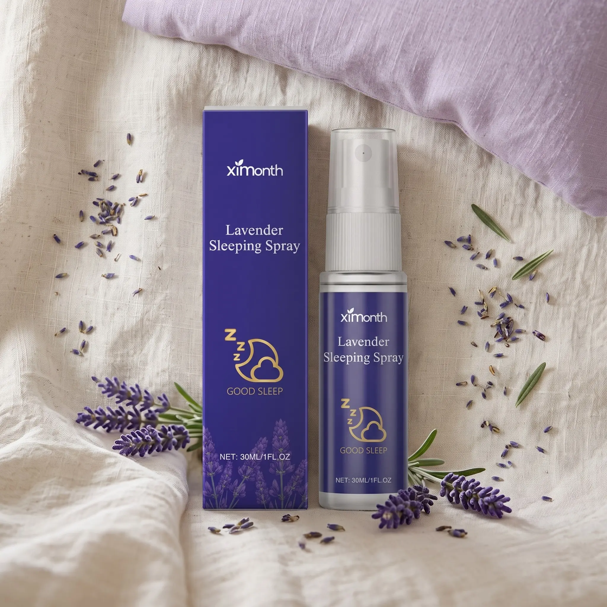 Lavender Sleep Essence Spray, Natural Ingredients, Improves Sleep Quality, Soothes Nighttime Discomfort, Indoor Freshener