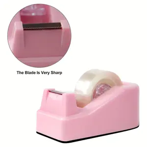 Add a Pop of Color to Your Desk with this Pink Tape Dispenser and Weighted Nonskid Base (Tape Not Included)