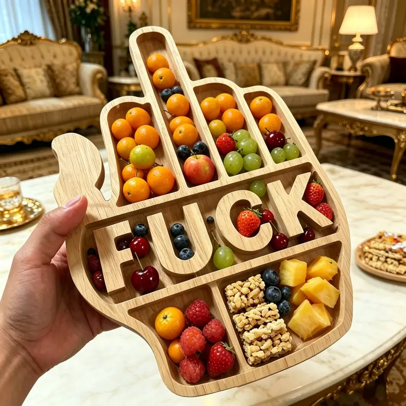 Funny Aperitif Board, Solid Wood charcuterie Board and Cheese Board, Novelty Kitchen Cutlery Party Plates, Platters for serving food party, Wine Fruit Meat Large for Ideal Kitchen Gifts and Bachelor Party Gift