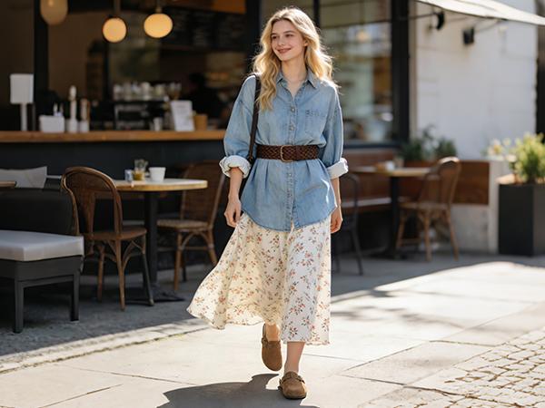 Athlefit Genuine Leather Clogs for Women Soft Cork Footbed Adjustable Buckle Mules Slip On Potato Shoes with Arch Support