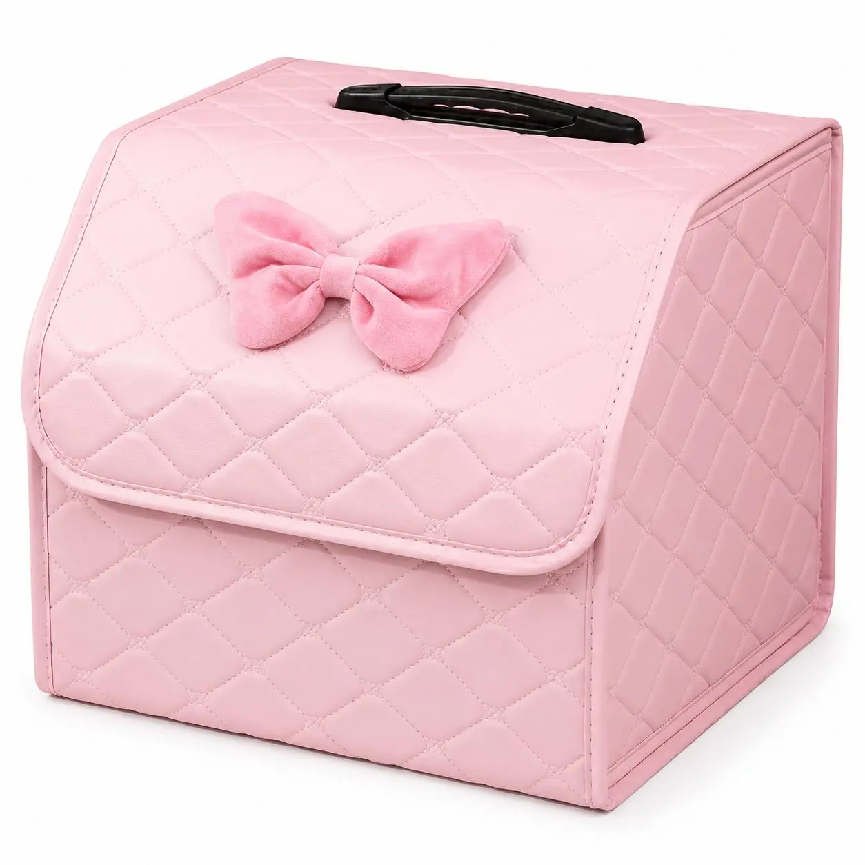 Car Organization Foldable Car Trunk Organizer - Collapsible Fit Storage Box with Handles, Heavy-Duty Base, Quilted Fabric, Roomy Interior, Non-Slip Bottom, Multi-Compartments for SUV, Sedan