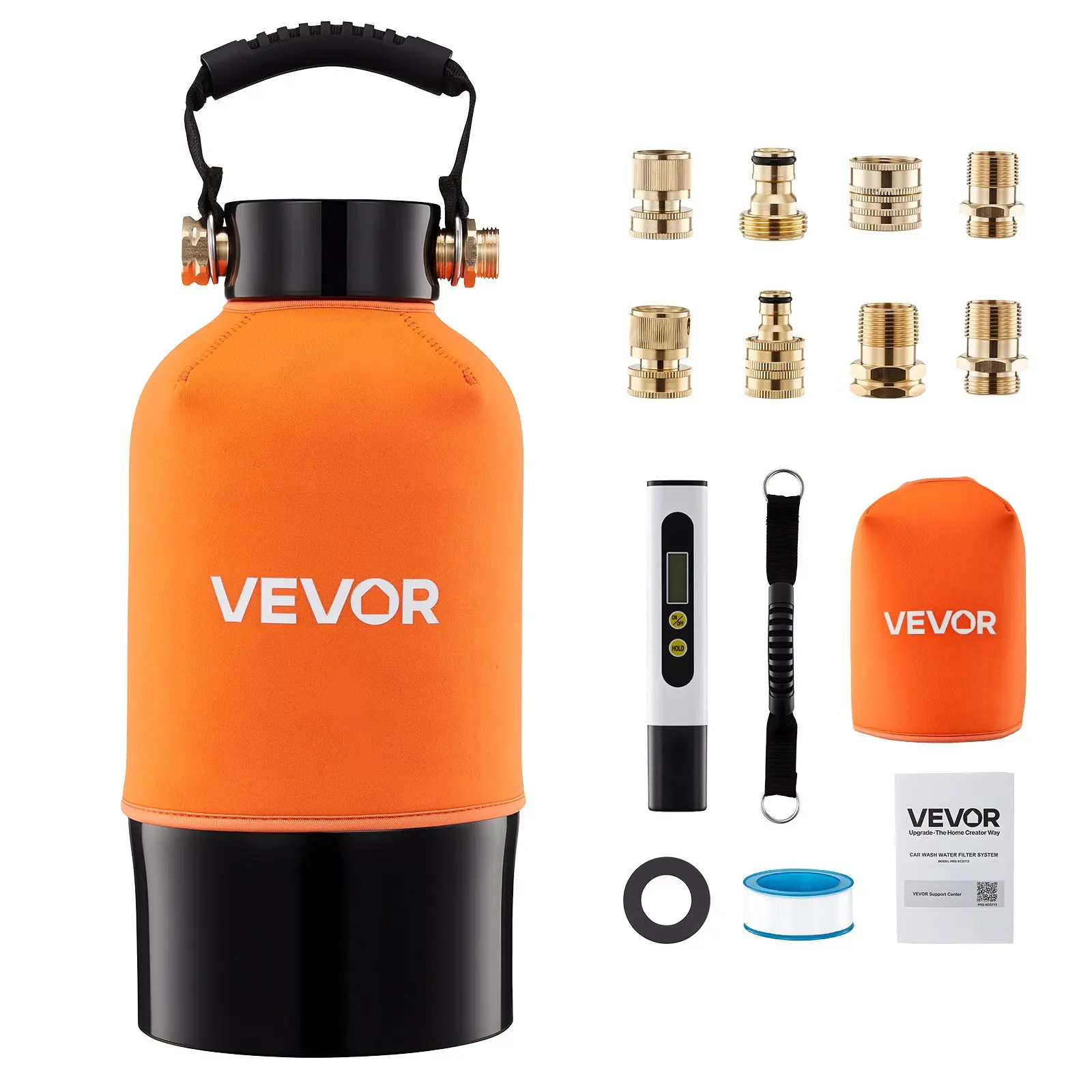 VEVOR Deionized Water System for Car Wash, Spotless Car Wash Water System with 5L DI Resin & TDS Meter, Spot-Free Deionized Water Filter for Cars RVs Motorcycles Windows