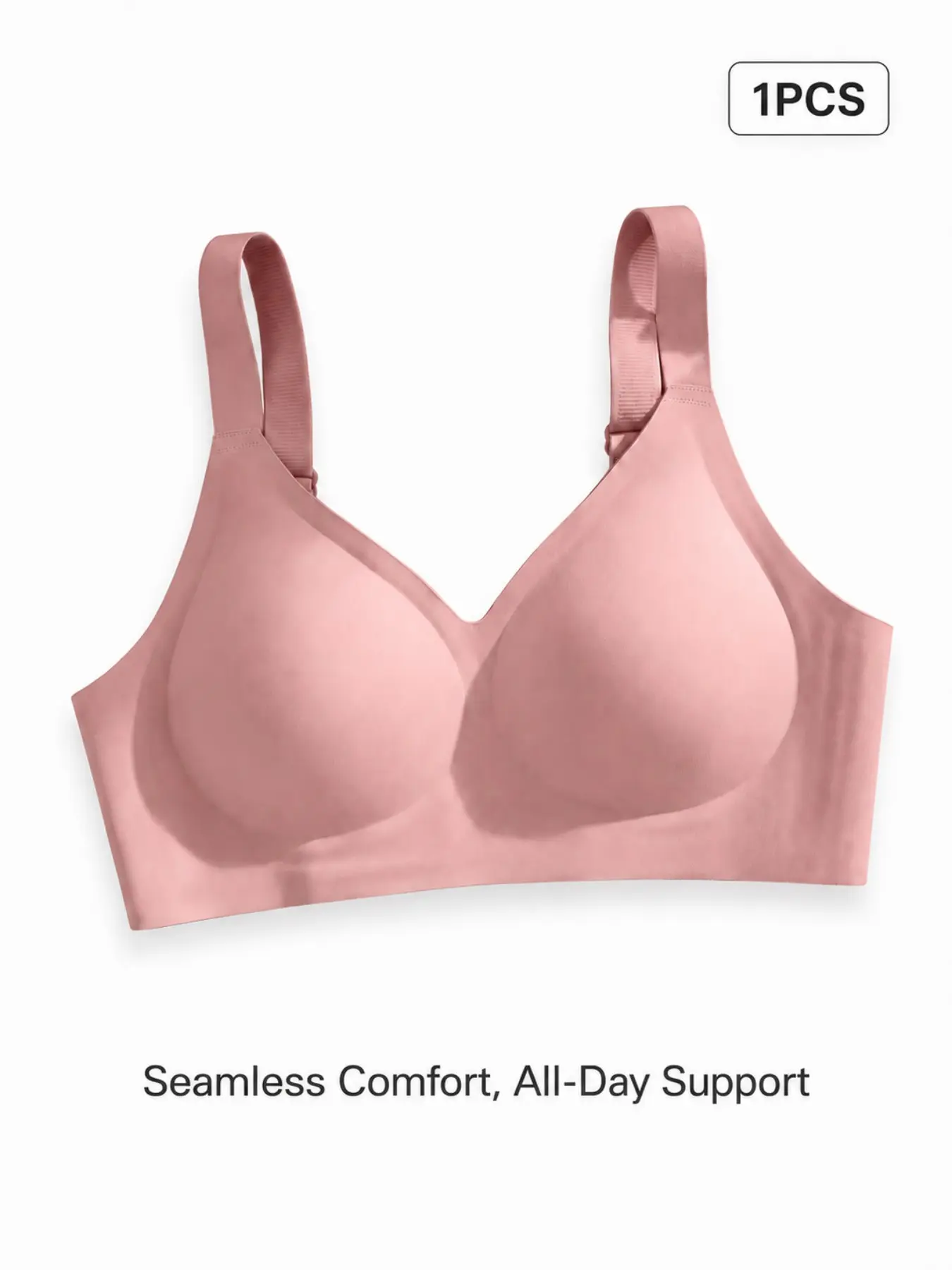 1/3 PCS Jelly Bra for Women, Wireless Seamless Deep V Neck Padded Bra with Adjustable Straps, Breathable Soft Stretch Fabric, W-Shaped Supportive Underband, Natural Lift for Everyday Wear, Solid and Leopard Print Options