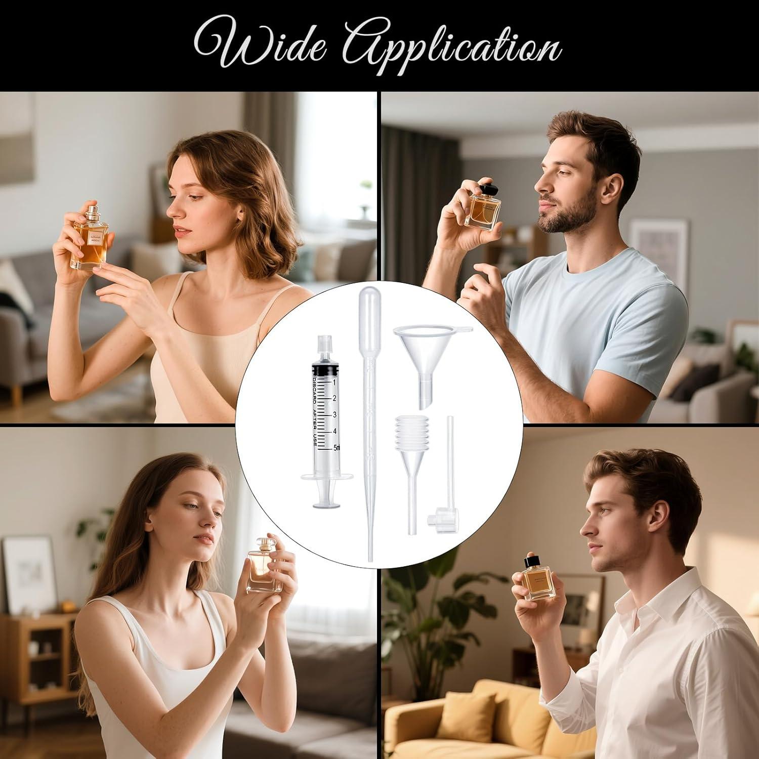 10-Piece Perfume Refill Tool Kit, Plastic Perfume Dispenser & Transfer Tools, Travel Refill Set for Liquid Cologne, Fragrance Samples & Essential Oils