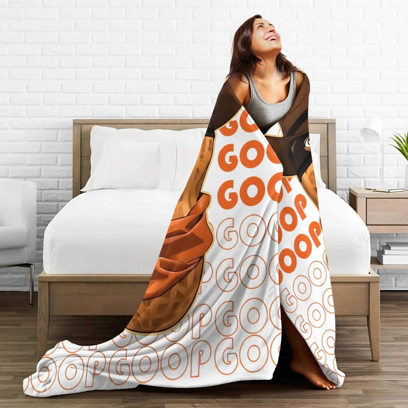 Burnt Peanut GOOP Meme Flannel Blanket 200x150cm Soft Cozy Throw Blanket Arc Raiders Inspired Funny Meme Plush Blanket for Couch Bed Home Decor Gift