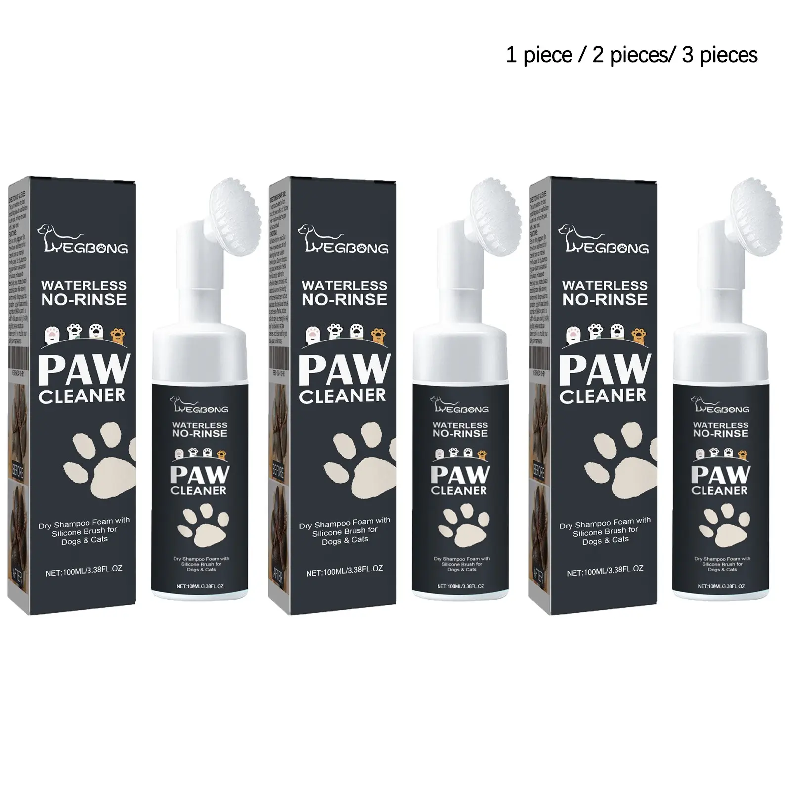 Pet Paw Cleaner (100ML/100ML*2/100ML*3), Gentle Cleaning, Moisturizing Cat Dog Paws, Hydrating Foot Care, Soft and Nourishing, Paw Pad Care Agent