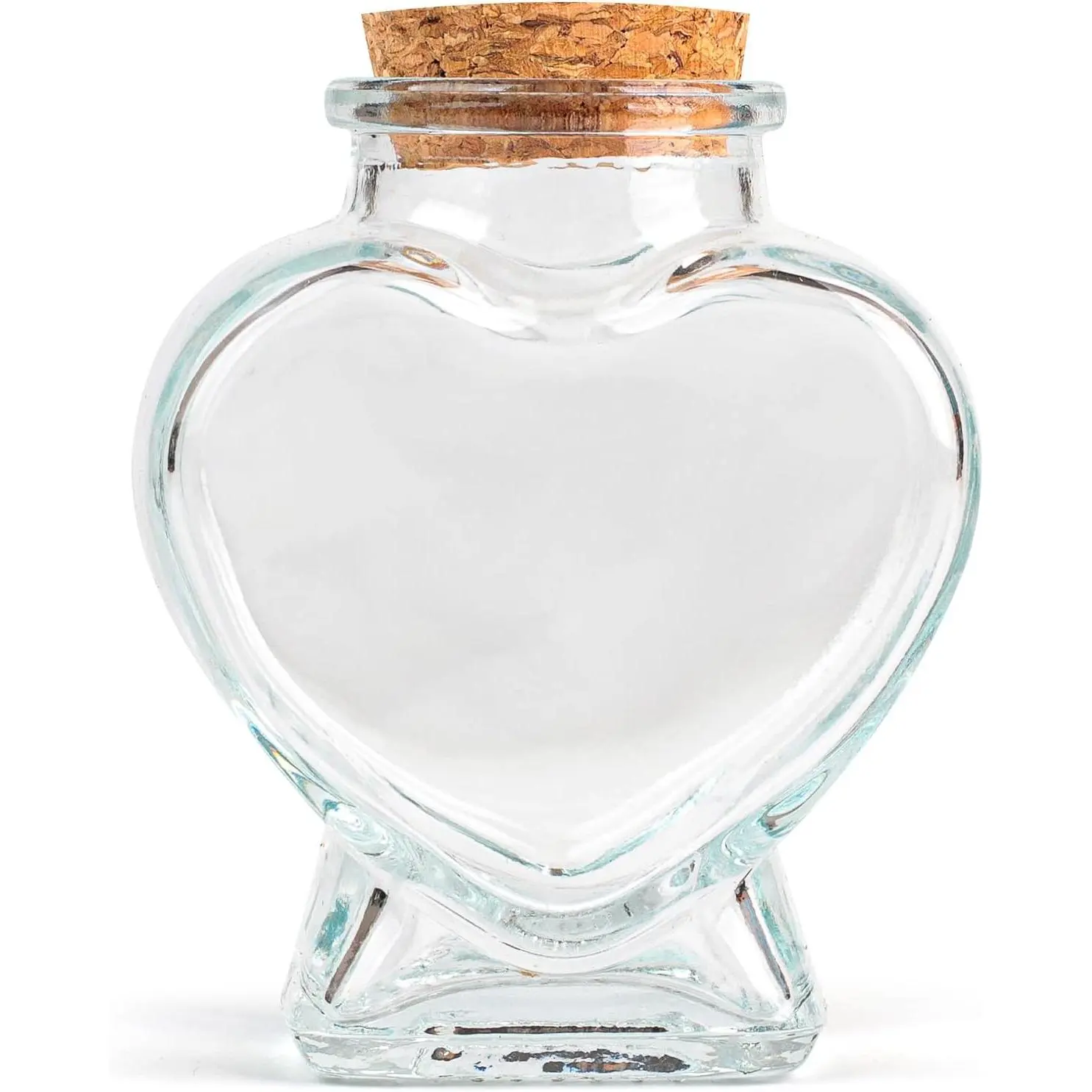 Clear Heart-shaped Glass Bottles with Cork Stopper for Wedding Gifts, Diy Crafts, Sand Jars, Small Glass Bottles with Cork, Mini Jars Decor.
