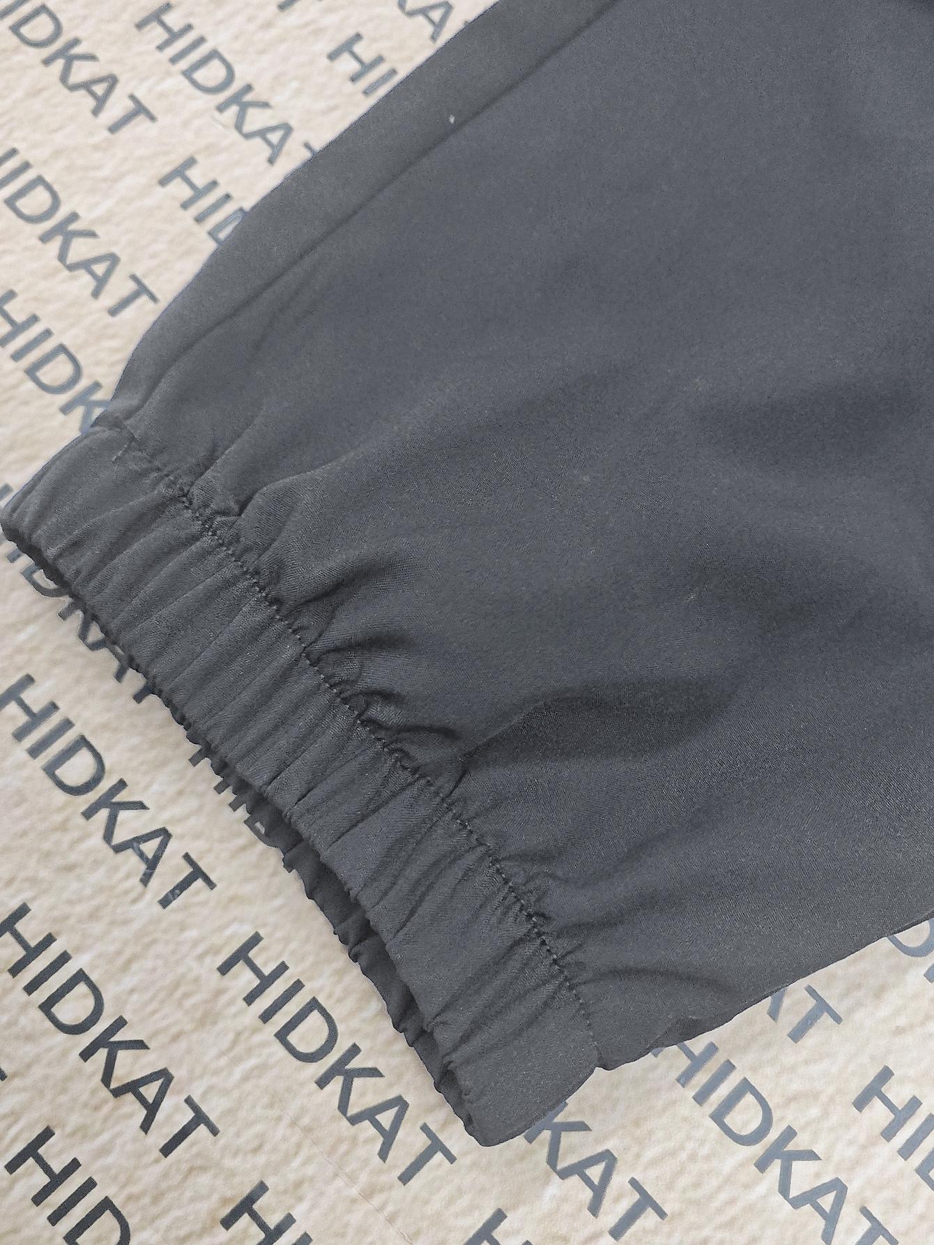 Women's Trendy Solid Color Cargo Pants Non-Stretch Fabric Drawstring Waist Roomy Utility Pockets Streetwear Sports Daily Trousers