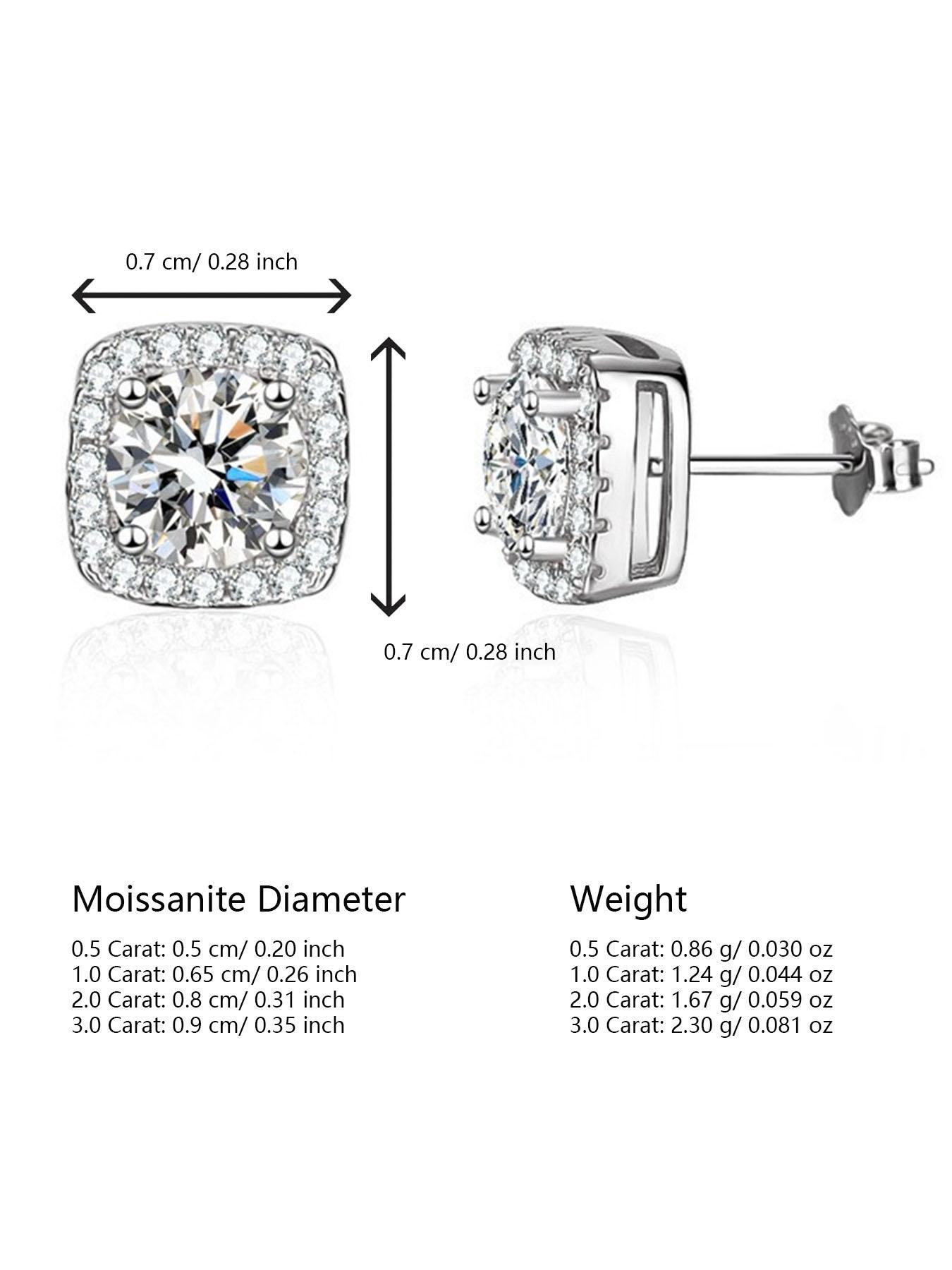 925 Sterling Silver Fashion Square Synthetic Moissanite Decorated Square Shaped Earrings, Elegant Matching Jewelry for Women, Daily Decor, Birthday Gift