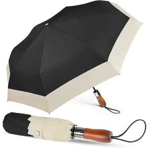 Compact Golf Umbrella Large - 54inch Travel Big Portable Automatic Folding Umbrella Windproof for Men Heavy Duty 210T Dupont Teflon Coated Umbrella for Rain