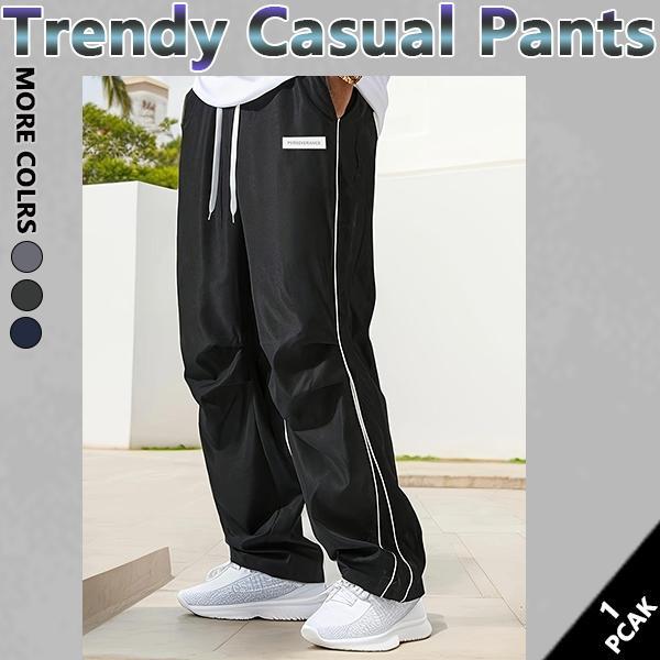 Men‘s Loose Sports Pants Men Trousers Grey Side Stripeswith Gold Accent Stripe Comfortable DesignAthleisure Style Bottoms Athletic Bottoms Gymwear streetwear fall outfits outfits men gym athletic clothes