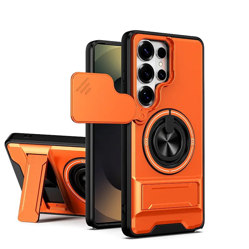 Premium Rotating Window Mount Protective Phone Case for Samsung Galaxy S26 Ultra, S25 FE, S24-S23-S22-S21 Plus & Note Series, Heavy-Duty Shockproof TPU/Metal Cover with 360-Degree Adjustable Stand, Galaxy S22+