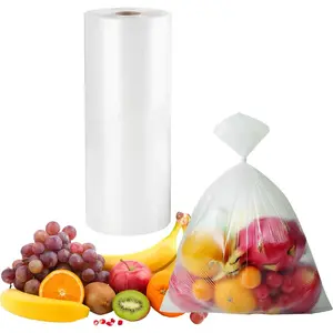 12" x 20" Clear Plastic Produce Bag on a Roll, Food Storage Bags  Vegetables, Bread, Fruits and Meat, Easy To Tear, Continuous Roll- 350 Bags/Roll - [1 Rolls]