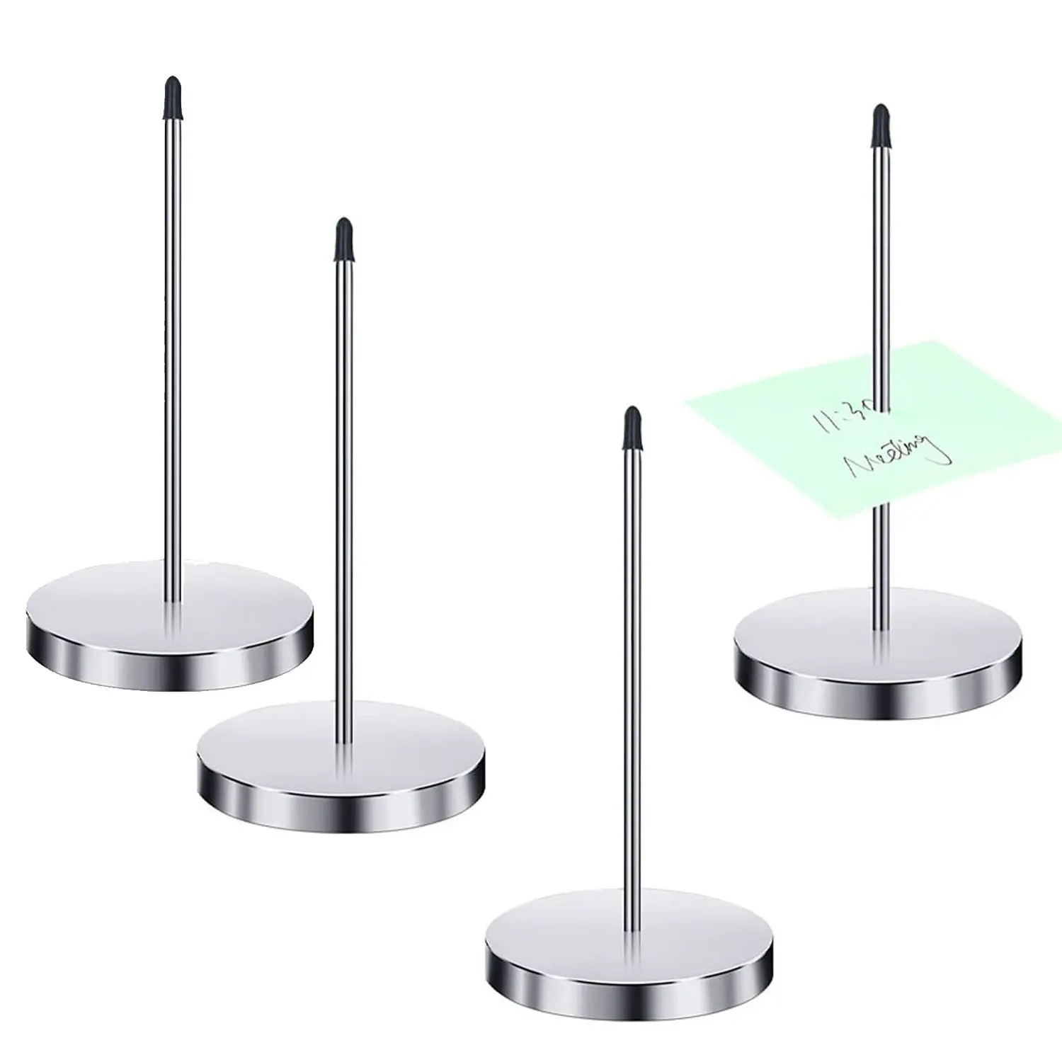 2-Pack/3-Pack Paper Receipt Holder Spike Stainless Steel Check Spindle Desk Straight Rod Bill Fork Memo Holder Spike Stick Holder for Restaurant Office Kitchen Desk Supplies Office Accessories