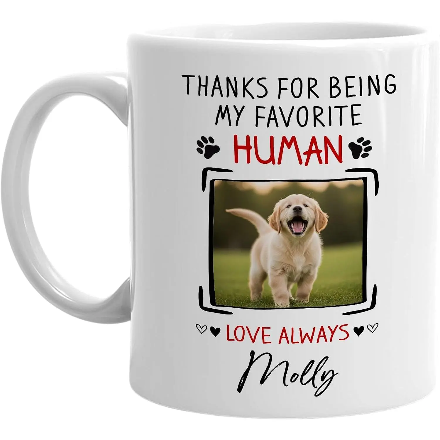 Thanks For Being My Favorite Human Mug, Personalized  Dad Mug, Happy Father’s Day  For Dad Papa From  , Custom Name And Photo s For  Lover, Birthday s Idea For Him