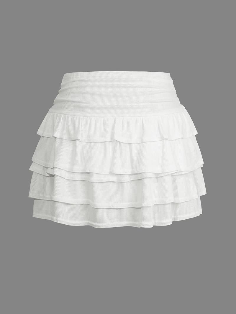 Spring and Summer Y2K Sexy Casual Ruffle High Waist Bow Half Skirt Mini Skirt