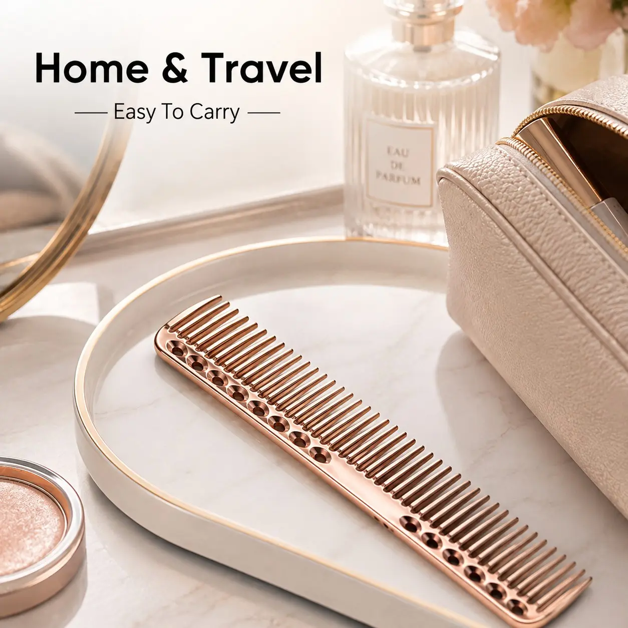 Single Metal Hair Comb, Fine Tooth Styling Comb in 5 Colours, Lightweight Compact Barber Comb for Cutting, Styling and Daily Grooming, Travel Comb