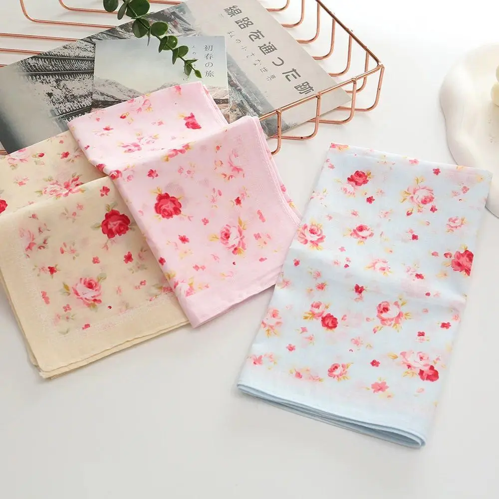 12Pcs Elegant 43cm Women's Cotton Printed Handkerchief Soft Comfortable 100% Cotton, Thin Summer Absorbent Hanky