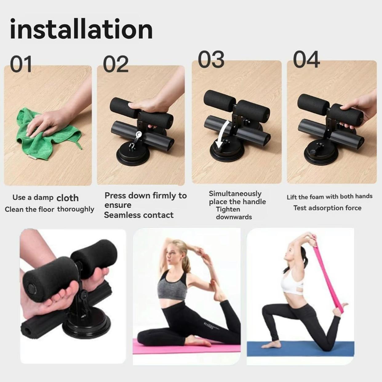 Ab Training Auxiliary Device for Home Fitness, Abdominal Muscle Trainer for Smooth Flat Floors, Ideal Gym Equipment for Core Strength